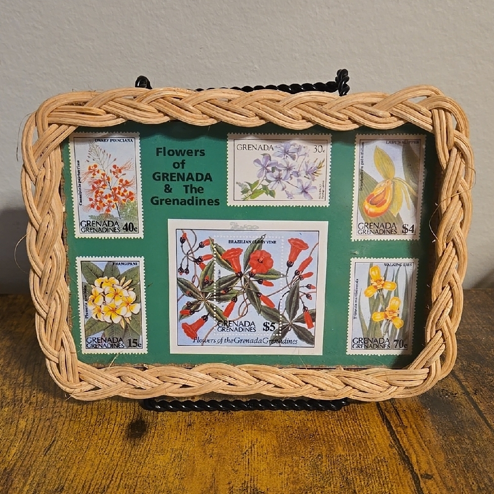 VTG Wicker Frame & Stamps